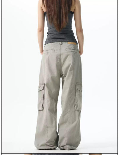 Solid Comfy Cargo Pants Korean Street Fashion Pants By 77Flight Shop Online at OH Vault