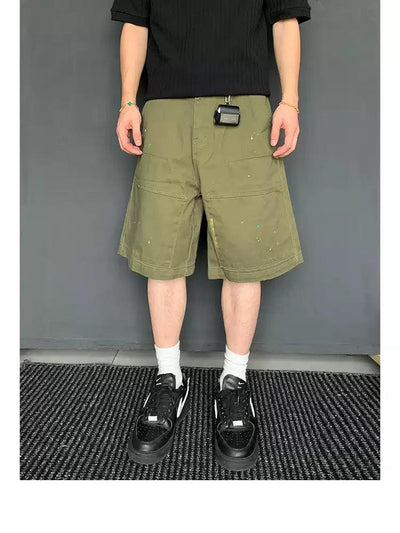 Paint Splatters Denim Shorts Korean Street Fashion Shorts By Poikilotherm Shop Online at OH Vault