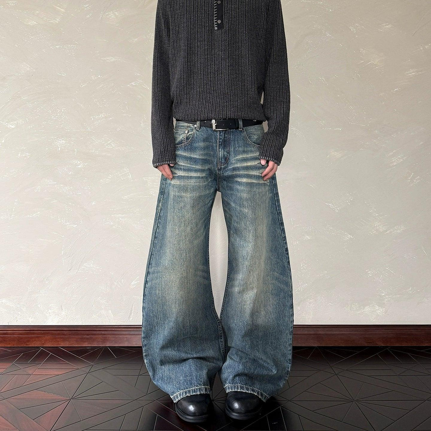 Washed Cat Whiskers Bootcut Jeans