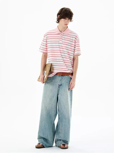 Casual Striped Polo Korean Street Fashion Polo By 77Flight Shop Online at OH Vault