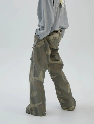 Washed Camouflage Cargo Pants Korean Street Fashion Pants By Ash Dark Shop Online at OH Vault