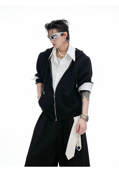 Spliced Contrast Hoodie & Wide Sweatpants Set Korean Street Fashion Clothing Set By Argue Culture Shop Online at OH Vault
