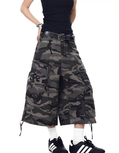Mid Length Camouflage Cargo Shorts Korean Street Fashion Shorts By Blacklists Shop Online at OH Vault