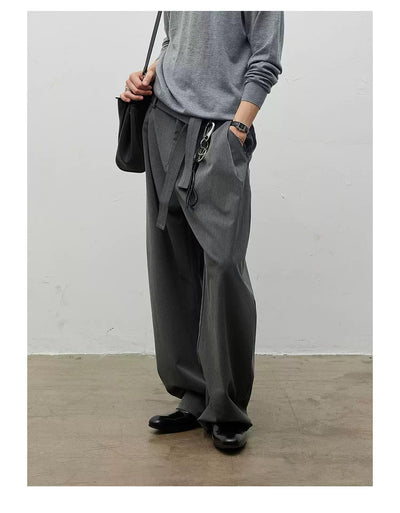 Belt Strap Loose Fit Pants Korean Street Fashion Pants By Terra Incognita Shop Online at OH Vault