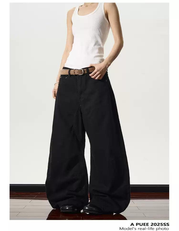 Solid Loose Wide Cut Pants Korean Street Fashion Pants By A PUEE Shop Online at OH Vault