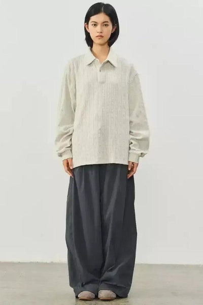 Clean Fit Textured L/S Polo