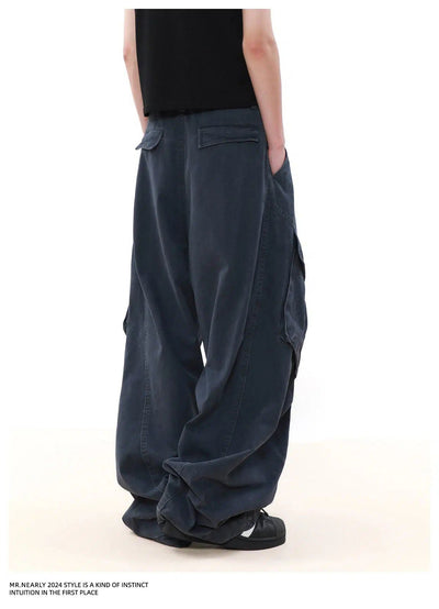 Washed Baggy Fit Cargo Pants Korean Street Fashion Pants By Mr Nearly Shop Online at OH Vault