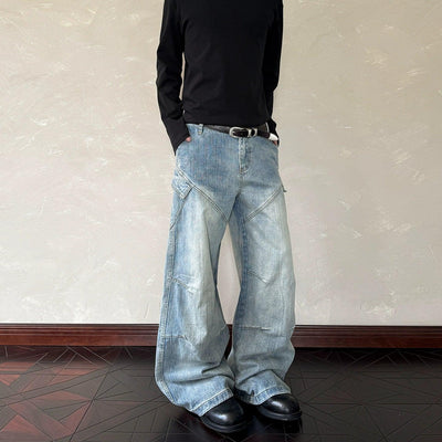 Acid Washed Seamed Jeans Korean Street Fashion Jeans By A PUEE Shop Online at OH Vault