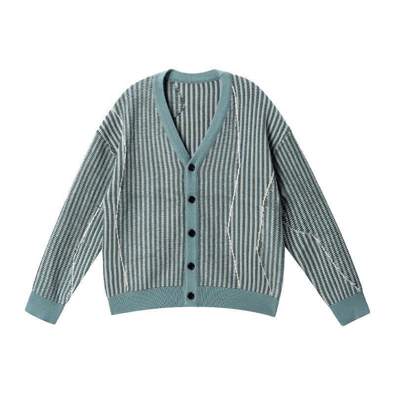 Contrast Pattern Knit Cardigan Korean Street Fashion Cardigan By JHYQ Shop Online at OH Vault
