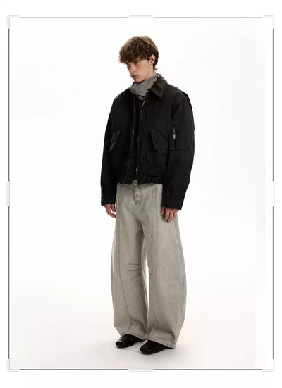 Woven Collar Bomber Jacket Korean Street Fashion Jacket By A PUEE Shop Online at OH Vault