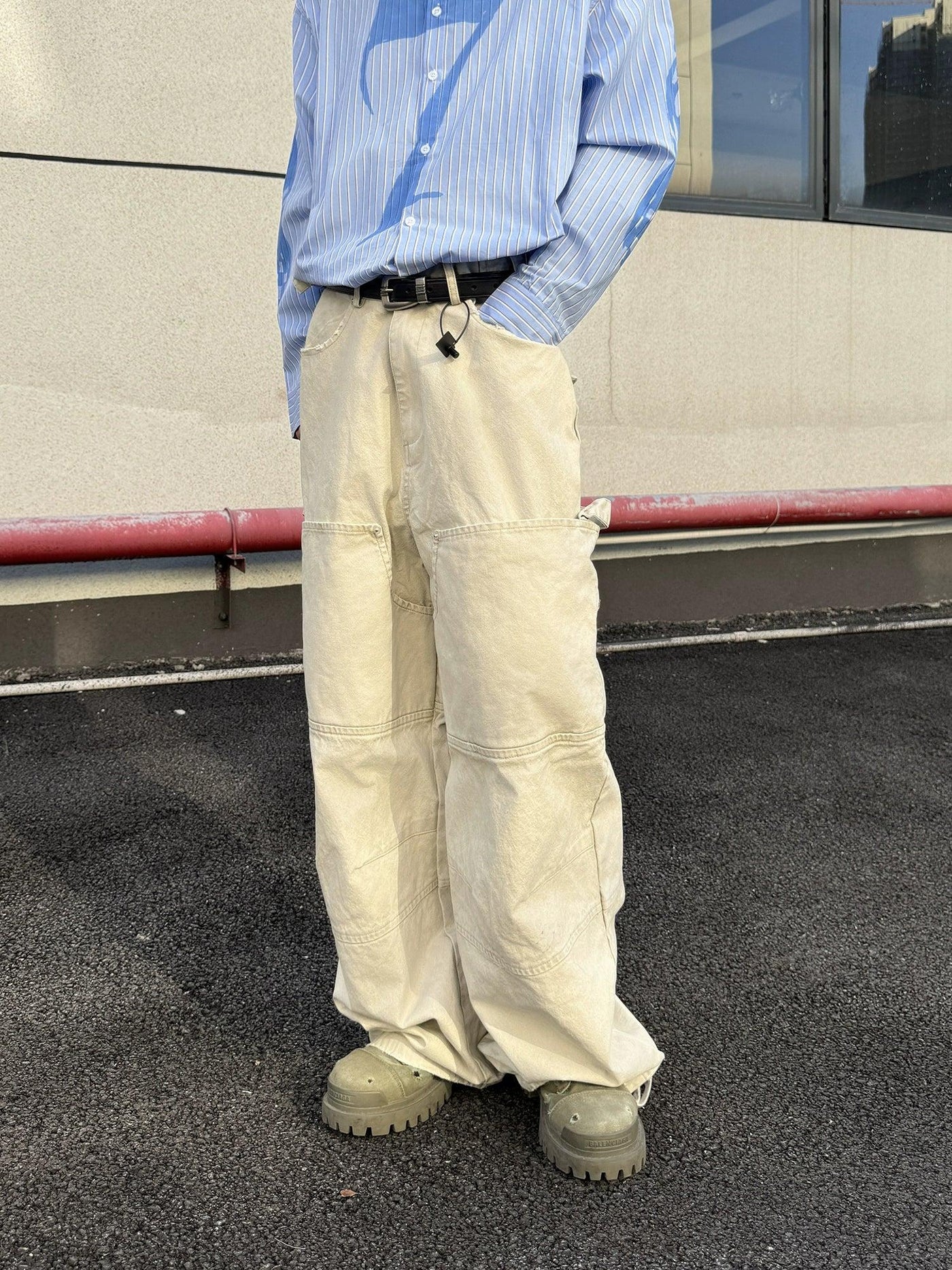 Structured Plain Workwear Jeans Korean Street Fashion Jeans By Ash Dark Shop Online at OH Vault