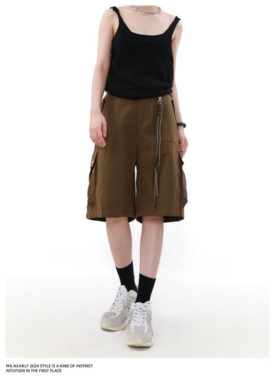 Lanyard Big Pocket Cargo Shorts Korean Street Fashion Shorts By Mr Nearly Shop Online at OH Vault