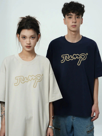 Hollow Logo Text T-Shirt Korean Street Fashion T-Shirt By Jump Next Shop Online at OH Vault