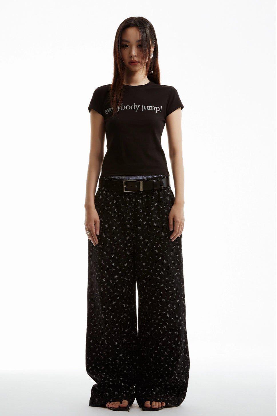 Patterned Print Straight Pants Korean Street Fashion Pants By Funky Fun Shop Online at OH Vault