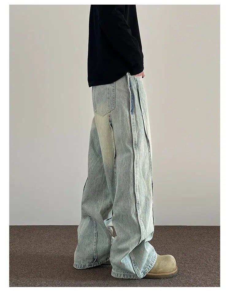 Distressed Mud-Dyed Jeans Korean Street Fashion Jeans By A PUEE Shop Online at OH Vault