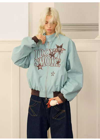 Stars Plaid Patched Jacket Korean Street Fashion Jacket By Donsmoke Shop Online at OH Vault