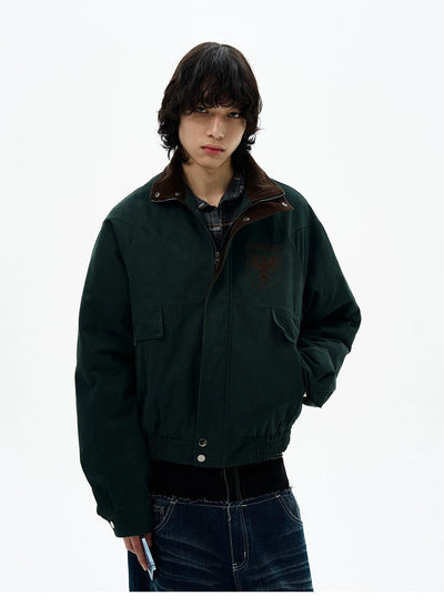 Zip & Buttons Closure Jacket Korean Street Fashion Jacket By 77Flight Shop Online at OH Vault