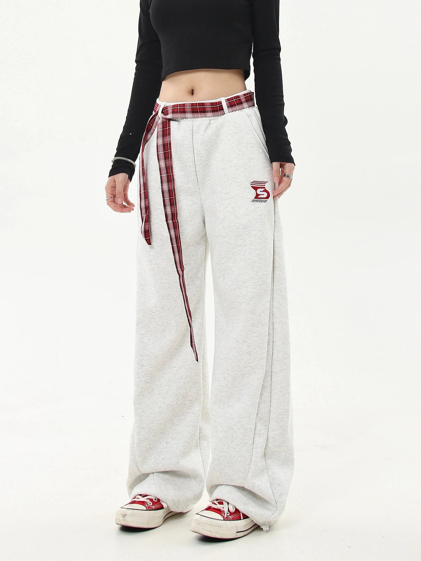 Plaid Waist Strap Sweatpants Korean Street Fashion Pants By Blacklists Shop Online at OH Vault