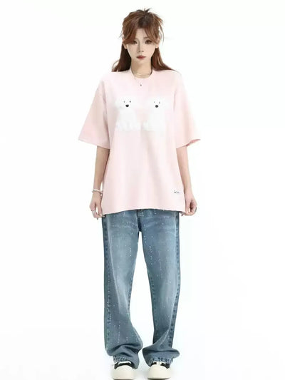 Puppy Patched T-Shirt Korean Street Fashion T-Shirt By INS Korea Shop Online at OH Vault