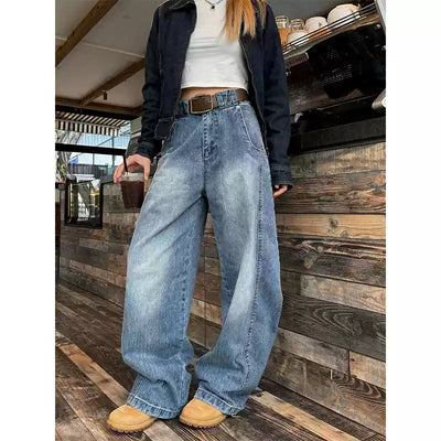 Bright Line Wide Leg Jeans Korean Street Fashion Jeans By Made Extreme Shop Online at OH Vault