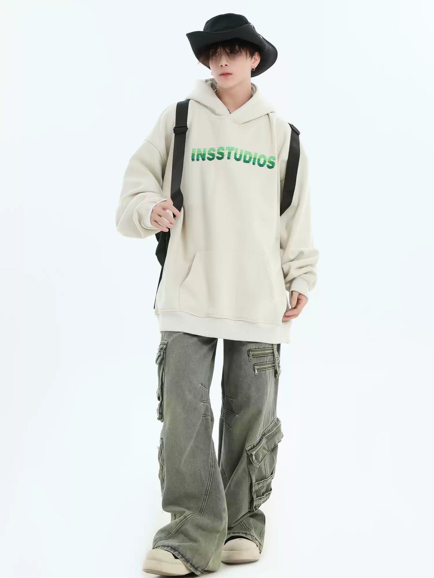 Color Gradient Stitch Hoodie Korean Street Fashion Hoodie By INS Korea Shop Online at OH Vault