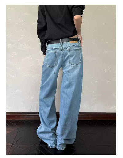 Light Washed Straight Cut Jeans Korean Street Fashion Jeans By A PUEE Shop Online at OH Vault