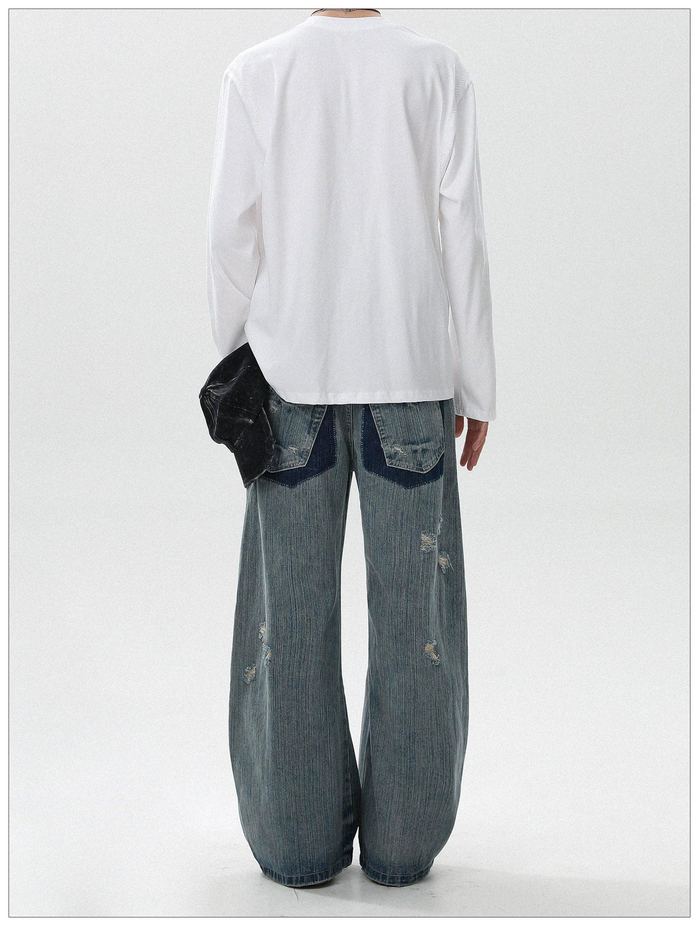 Pattern Faded Ripped Jeans Korean Street Fashion Jeans By Mr Nearly Shop Online at OH Vault