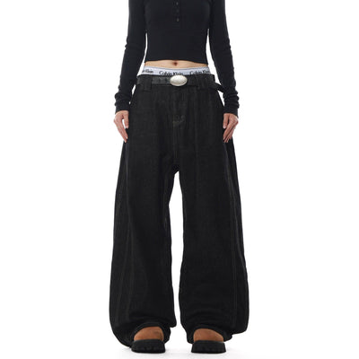 Top-Stitching Low-Rise Jeans Korean Street Fashion Jeans By Mr Nearly Shop Online at OH Vault