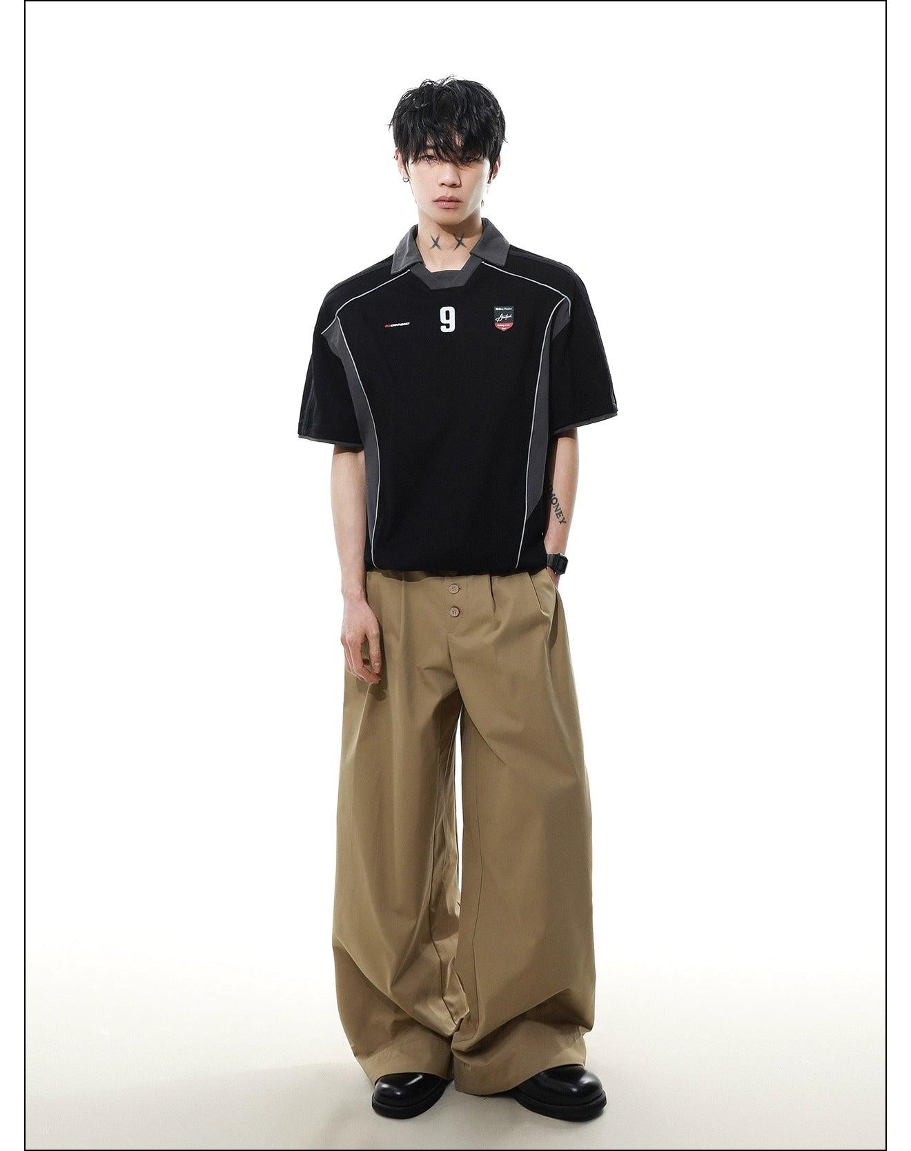 Contrast Piping Athleisure Polo Korean Street Fashion Polo By Mr Nearly Shop Online at OH Vault