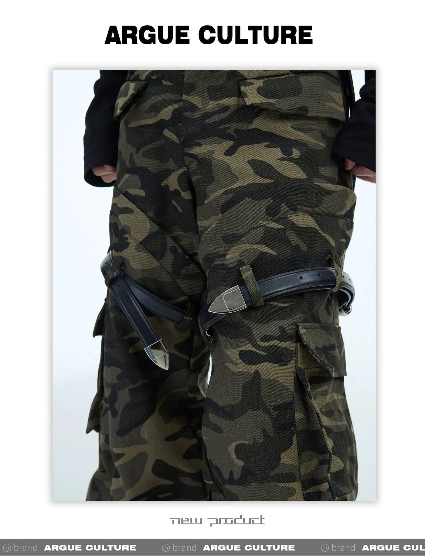 Thigh Belted Camo Cargo Pants Korean Street Fashion Pants By Argue Culture Shop Online at OH Vault