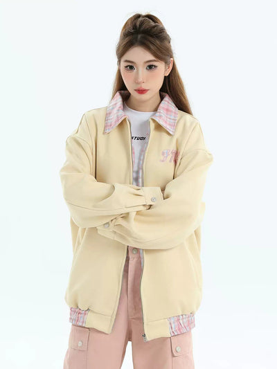 Plaid Basic Neat Jacket Korean Street Fashion Jacket By INS Korea Shop Online at OH Vault