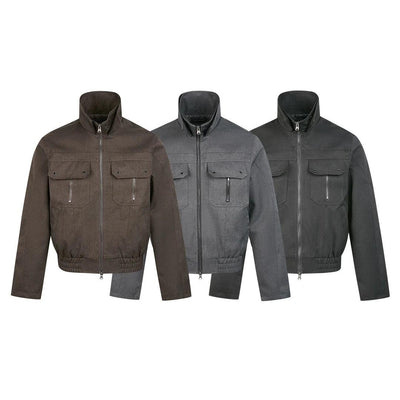 Structured Funnel Neck Zipped Jacket Korean Street Fashion Jacket By Made Extreme Shop Online at OH Vault