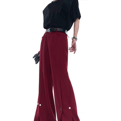 Plain Color Drapey Flare Pants Korean Street Fashion Pants By Slim Black Shop Online at OH Vault