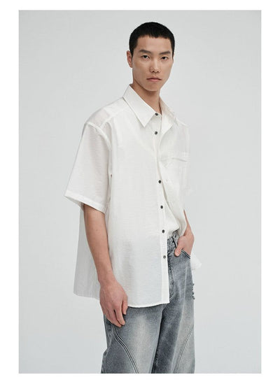 Versatile Buttoned Regular Fit Shirt Korean Street Fashion Shirt By NANS Shop Online at OH Vault