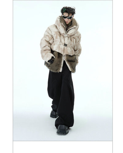 Strapped Faux Fur Puffer Jacket Korean Street Fashion Jacket By Argue Culture Shop Online at OH Vault