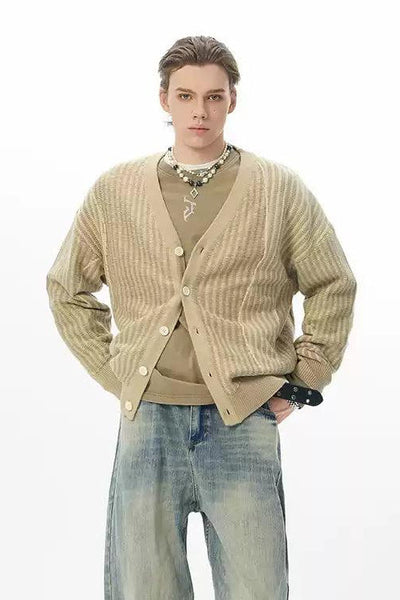 Contrast Pattern Knit Cardigan Korean Street Fashion Cardigan By JHYQ Shop Online at OH Vault