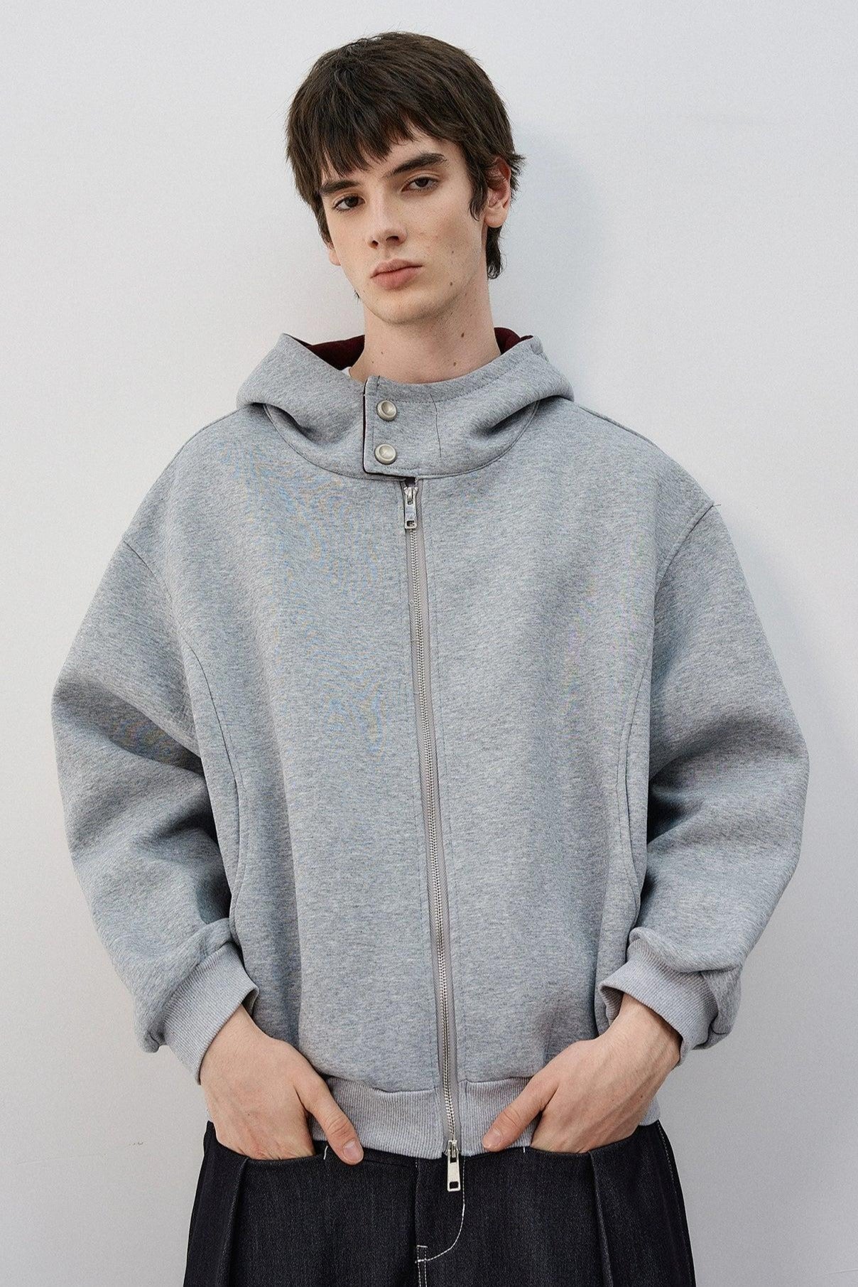 Dual-Zipped Contrast Spliced Hoodie Korean Street Fashion Hoodie By MaxDstr Shop Online at OH Vault