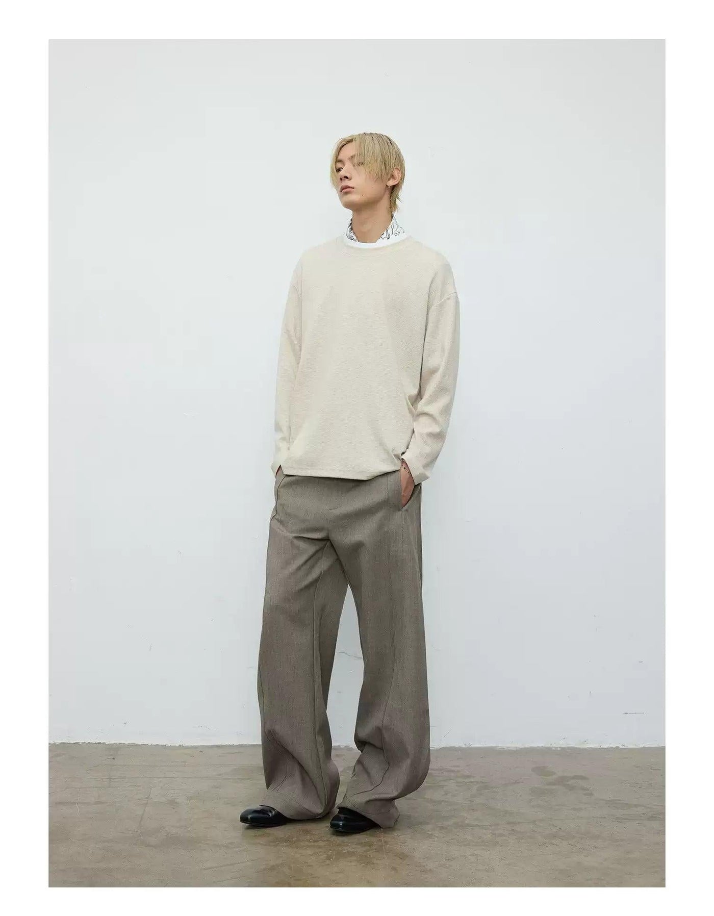 Structured Wide Leg Trousers Korean Street Fashion Trousers By Terra Incognita Shop Online at OH Vault