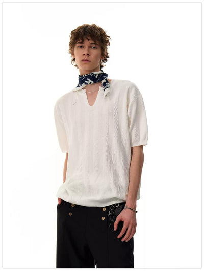 Neat Plain Knit T-Shirt Korean Street Fashion T-Shirt By Mr Nearly Shop Online at OH Vault
