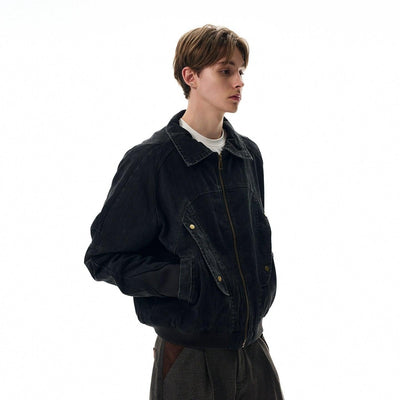 Ribbed Hem Seamed Jacket