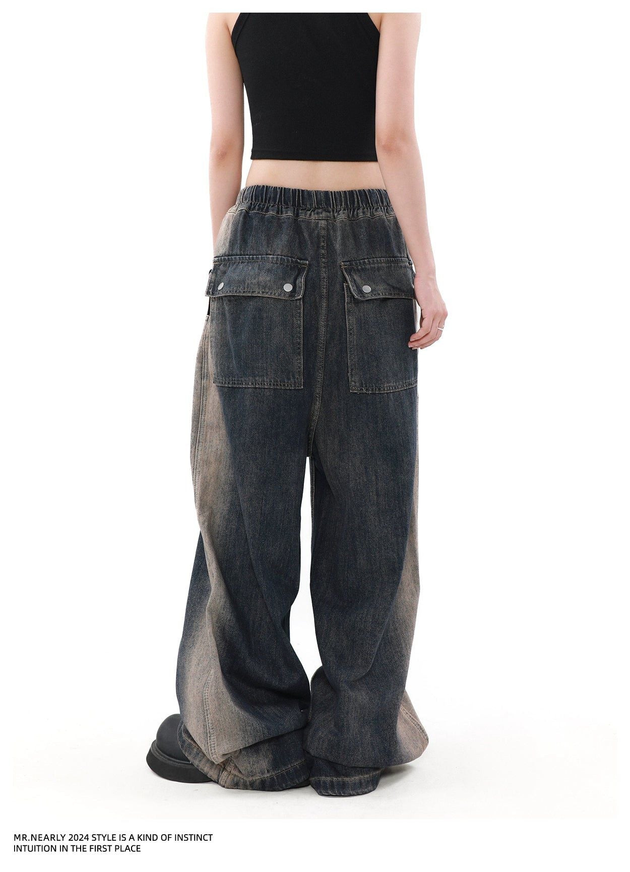 Drawstring Tie-Dyed Jeans Korean Street Fashion Jeans By Mr Nearly Shop Online at OH Vault