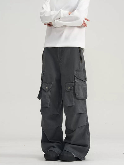 Snap Button Multi-Pockets Jeans Korean Street Fashion Pants By A PUEE Shop Online at OH Vault