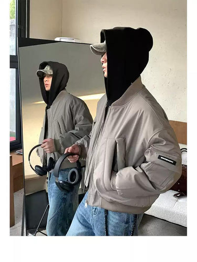 Hooded Padded Bomber Jacket Korean Street Fashion Jacket By Poikilotherm Shop Online at OH Vault