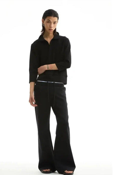 Solid Color Flare Sweatpants Korean Street Fashion Pants By Funky Fun Shop Online at OH Vault