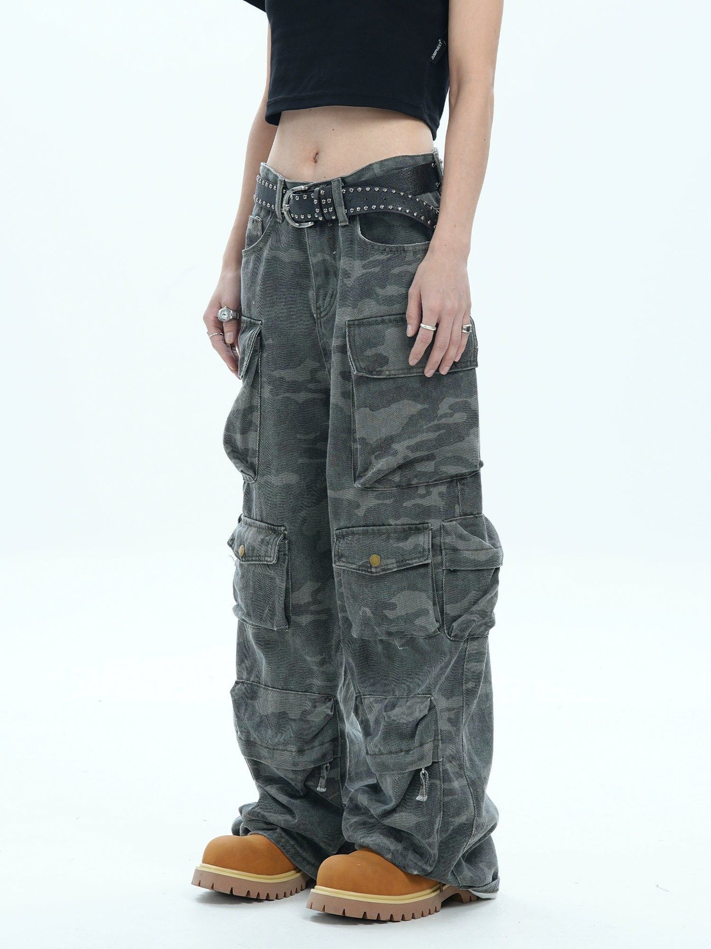 Washed Camouflage Cargo Jeans Korean Street Fashion Jeans By Jump Next Shop Online at OH Vault