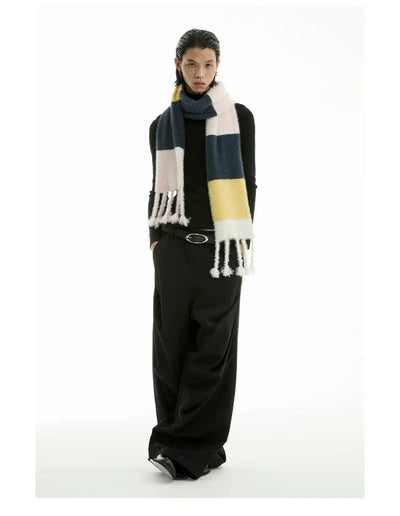 Tri Tone Striped Scarf Korean Street Fashion Scarf By Funky Fun Shop Online at OH Vault