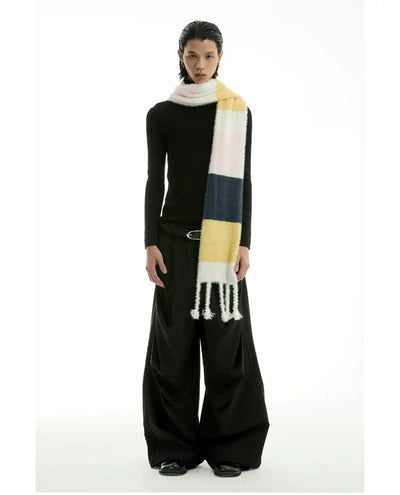 Tri Tone Striped Scarf Korean Street Fashion Scarf By Funky Fun Shop Online at OH Vault