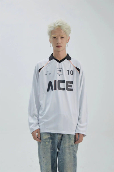 Contrast Letter Print Jersey Polo Korean Street Fashion Polo By Ash Dark Shop Online at OH Vault