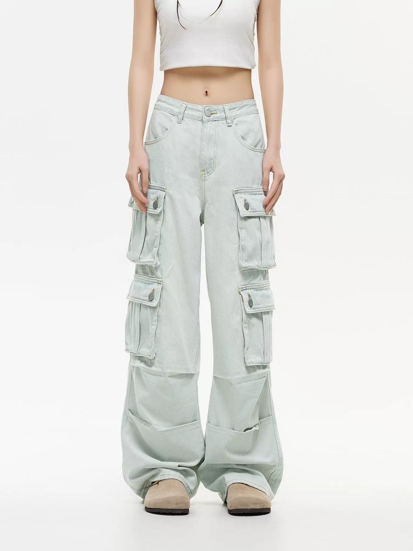 Buttoned Multi-Pocket Jeans Korean Street Fashion Jeans By Made Extreme Shop Online at OH Vault