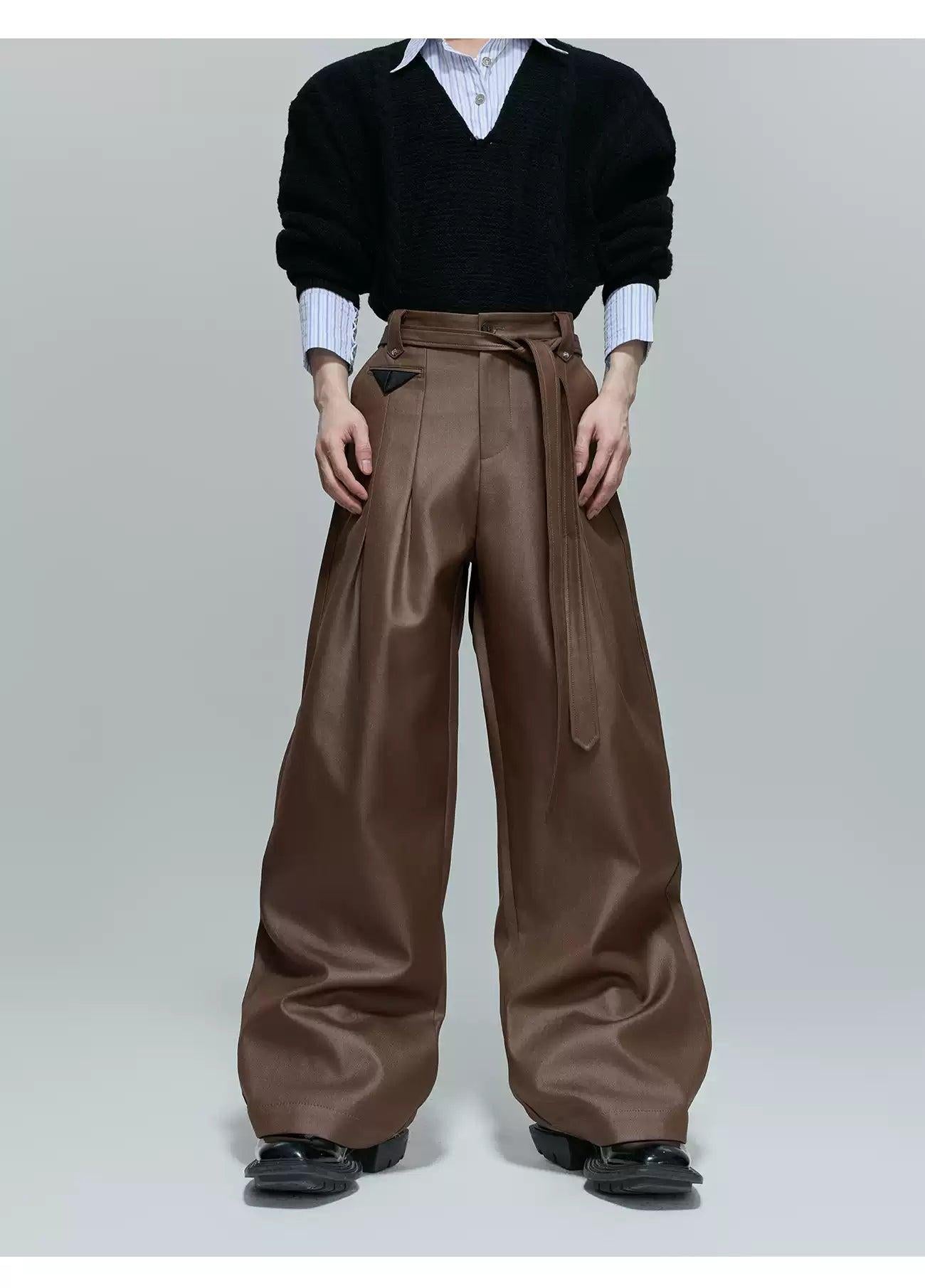 Strap Belt Wide Leg Sheer Pants Korean Street Fashion Pants By Argue Culture Shop Online at OH Vault
